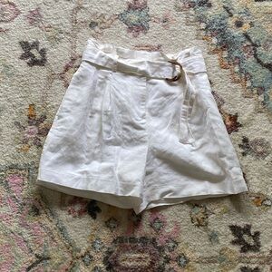 Ann Taylor White Cotton Blend Shorts